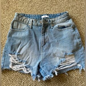 bp Blue Distressed Jean Shorts - Size 25